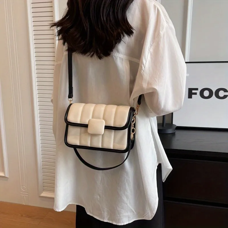 Quilted Crossbody Bag Trendy Pu Shoulder Bag Womens Casual Cute