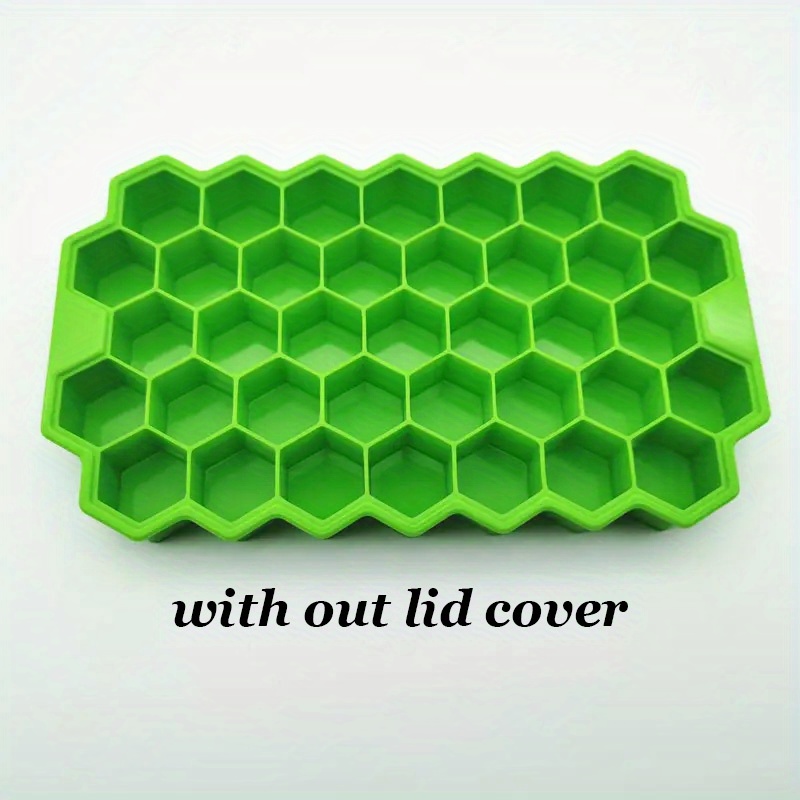 Silicone Ice Cube Tray Set with Lids Honeycomb Shaped Flexible Ice Trays  BPA Free Silicone Ice Tray Molds with Removable Lid
