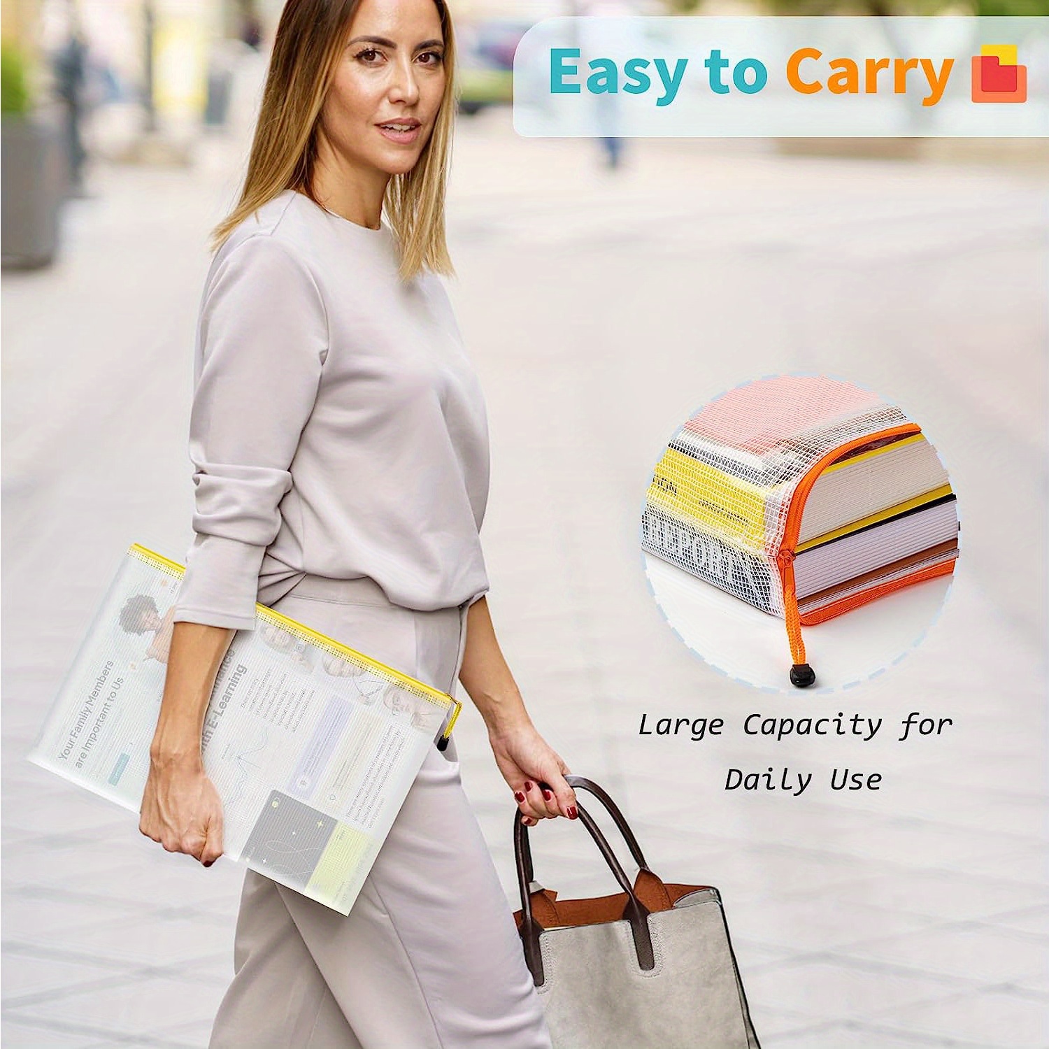 12 Colors Zipper Pouch Organizing Letter Size A4 Size Zipper Temu