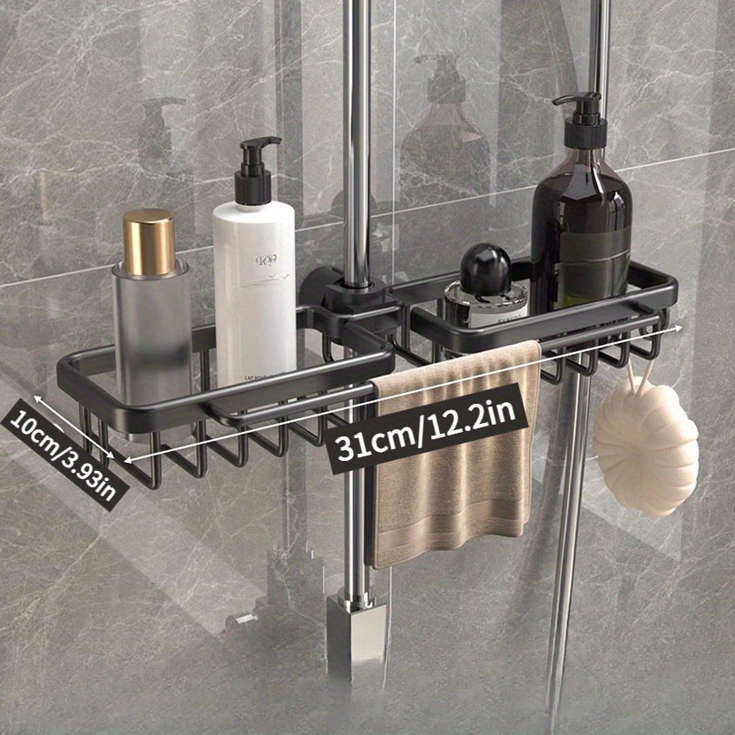 Bathroom Hanging Storage Rack, Adjustable Shower Caddy, Punch-free