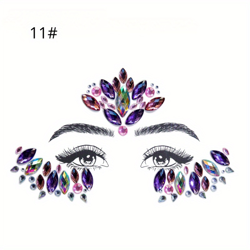 YRYM HT Face Gems, 10 Sets Mermaid Face Jewels Indonesia