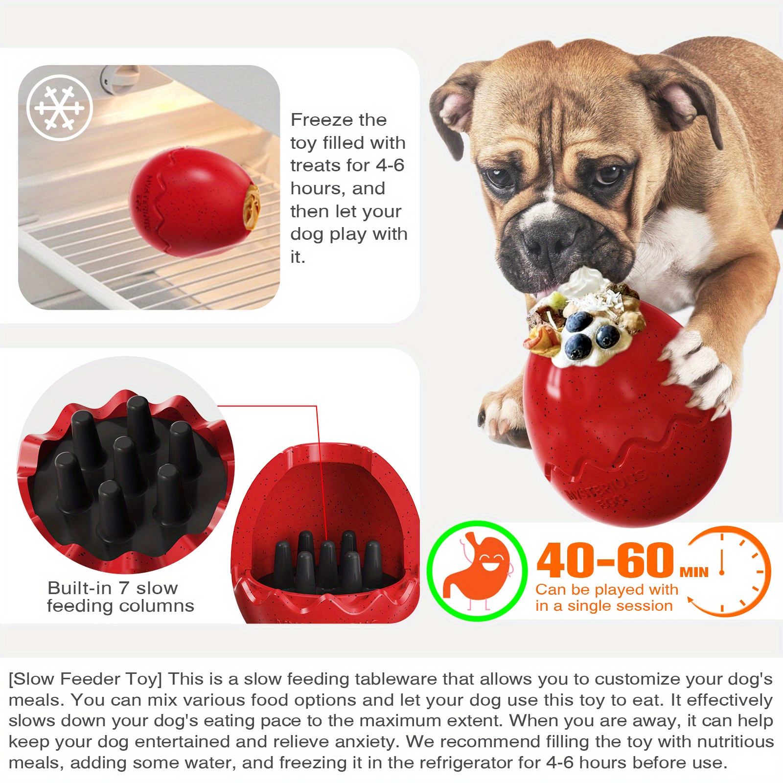 Dog Lick Toy Teeth Cleaning Chew Slow Feeder for Dog Bathing Grooming  w/Treats