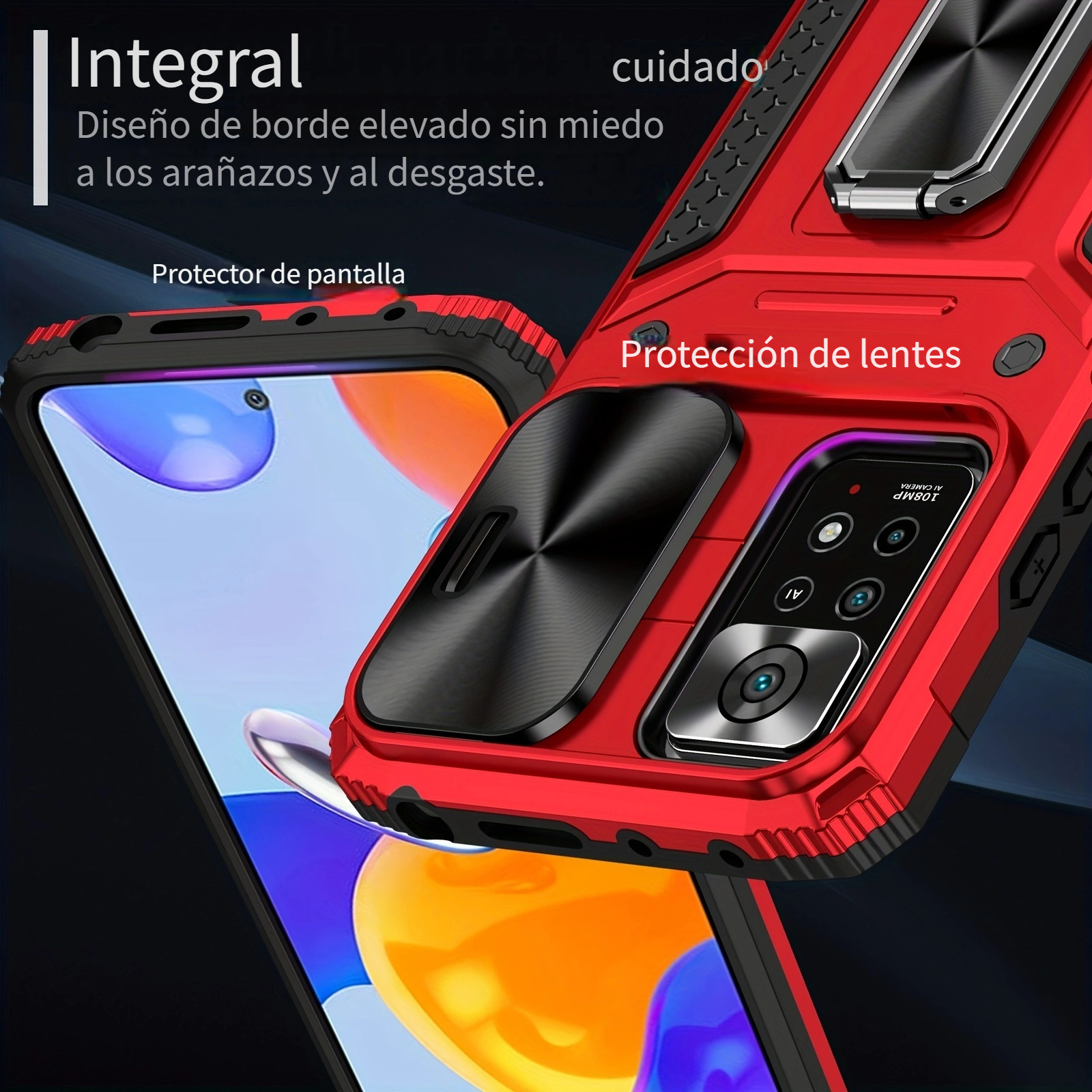 Funda Para Xiaomi Redmi Con Protección De Cámara Y Soporte