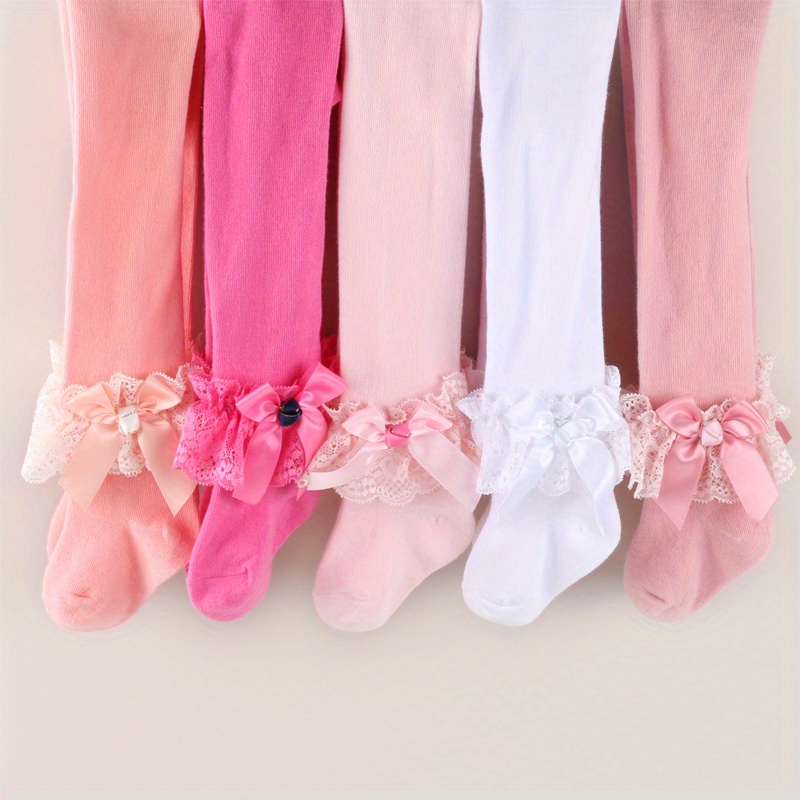 Fashion Girls Tights for Kids Baby Pantyhose Girl's Bow Tie Lace