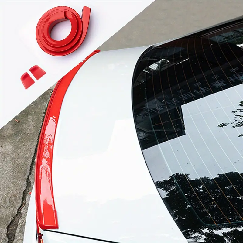 Universal Brilliant Red Fiber Trunk Spoiler Lip Kit Auto - Temu Austria
