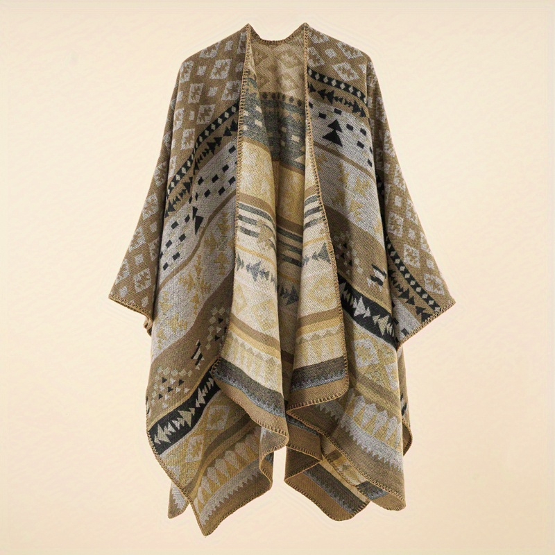 Warm Sunscreen Shawl Casual Open Front Poncho Cape Large Inelastic Cardigan