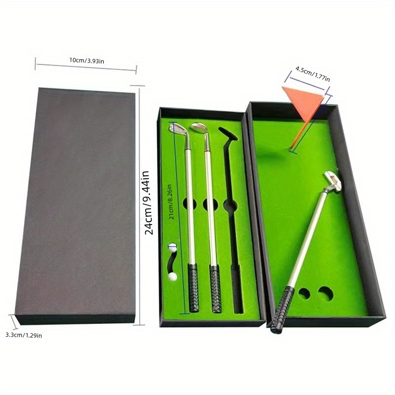 Golf Pen Set Mini Tabletop Golf Pen Gift Includes 3 Putter - Temu