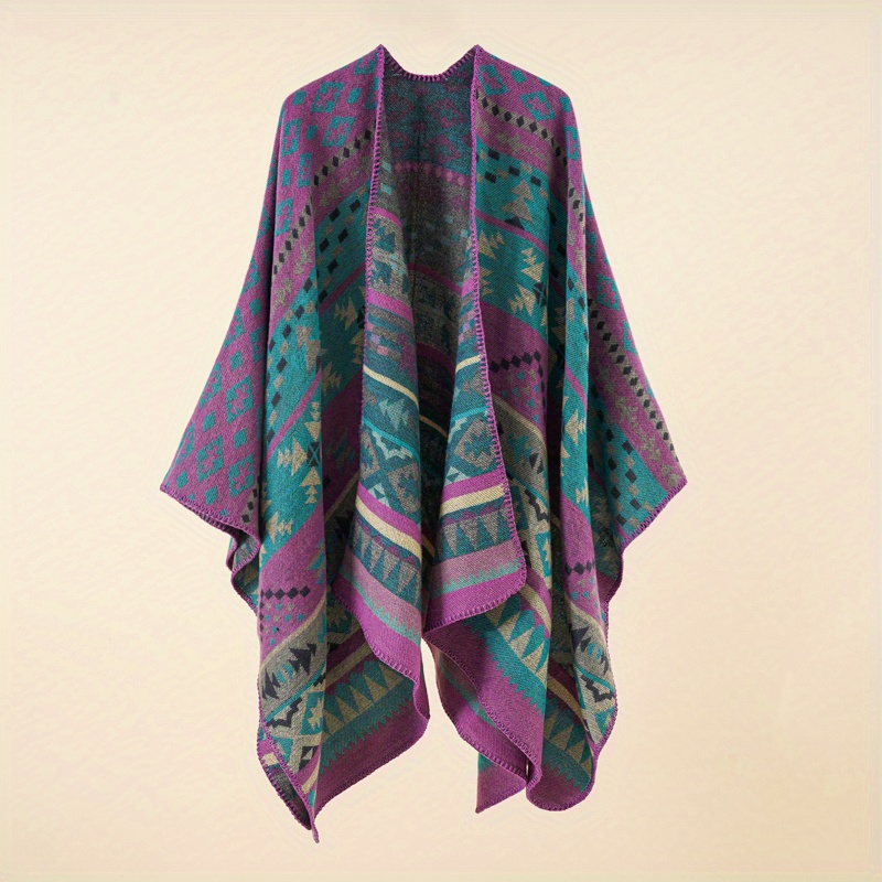 Warm Sunscreen Shawl Casual Open Front Poncho Cape Large Inelastic Cardigan