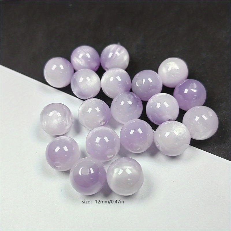 50pcs Resin Cat Eye Jelly Round Beads - 10mm Mixed Color Loose Beads For Jewelry