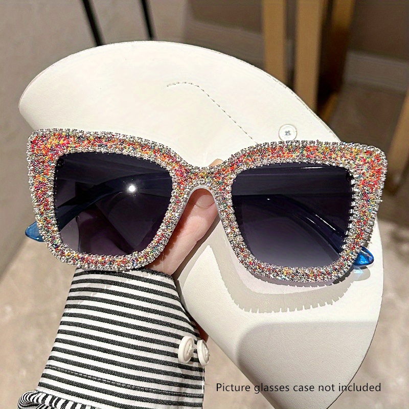 Cat Eye Fashion Sunglasses For Women Men Mirror Lens Chain Charm Glasses  For Summer Beach Party, Uv400 - Temu