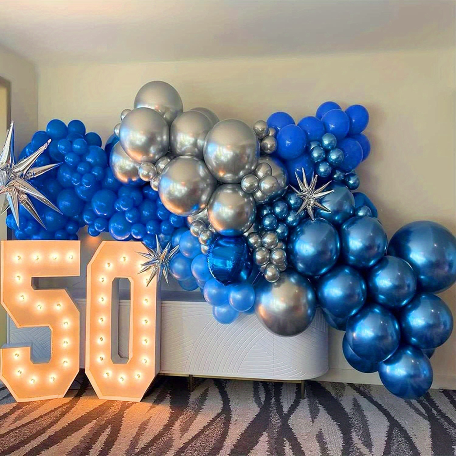  Globos cromados metálicos azules de 18 pulgadas, 10 globos  grandes de látex para fiestas, globos cromados para cumpleaños, bodas,  decoraciones de fiesta de graduación : Juguetes y Juegos