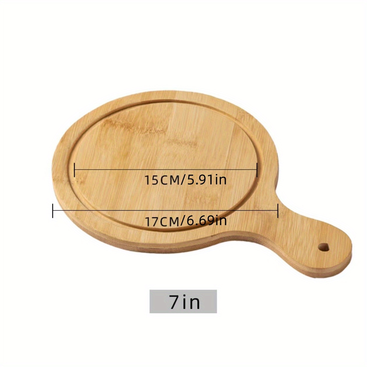 Round Wooden Cutting Board With Handle Pizza Peel Perfect - Temu