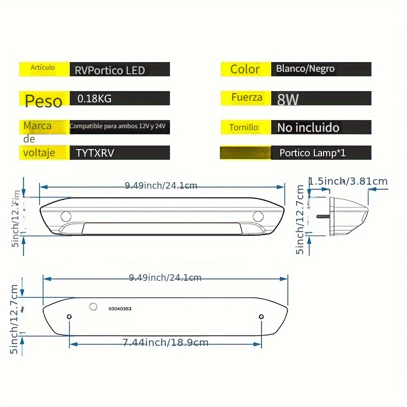 Luces Led Toldo Caravana Luces Toldo Caravana 12v 16 4 Pies - Temu