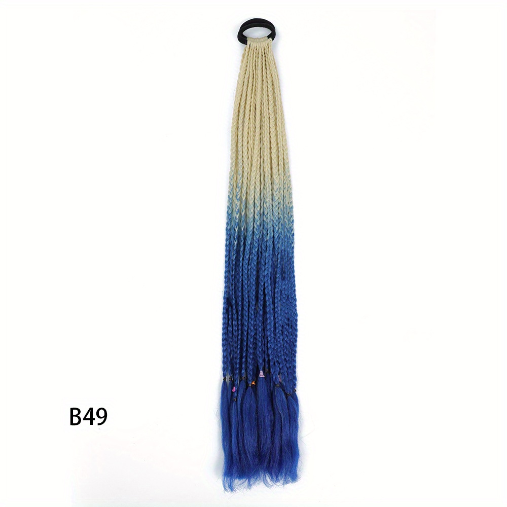 24" 60 Dreadlock Hair Tie Wig Colored Braid Hip Hop Style Elastic