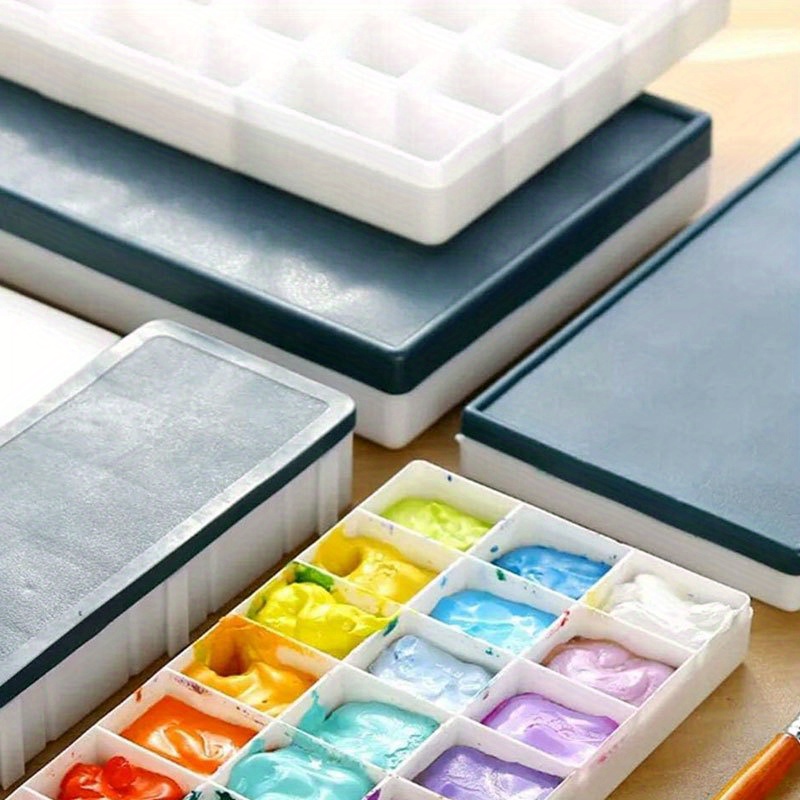 24 Frames Palette Plastic Paint Holder Watercolor Acrylic - Temu