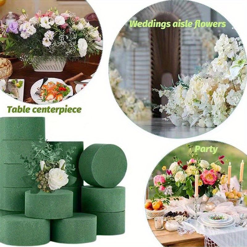 10pcs/set-Floral Foam Round Blocks Green Wet & Dry Flower Foam For Fresh &  Artificial Flower Arrangement, Plant Foam, Florist Supplies For DIY, Arts