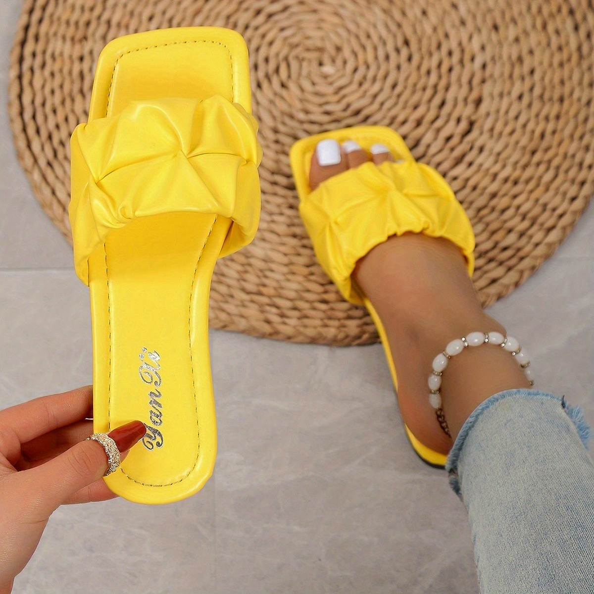 Womens yellow store slides