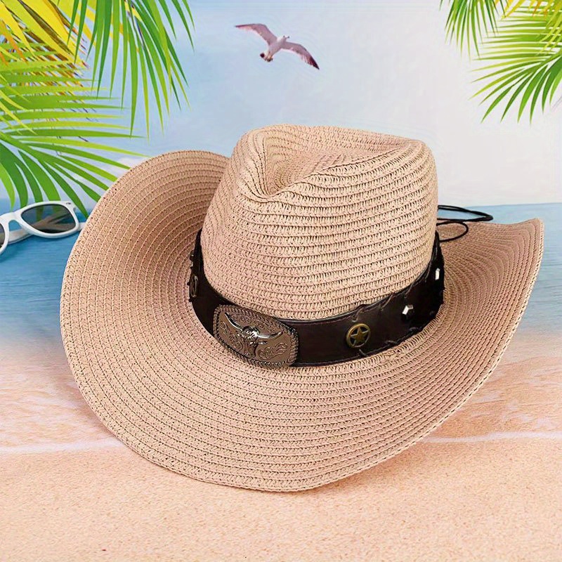 Breathable Sunshade Bison Cowboy Hat Straw Hat For Outdoor Casual Camping  Fishing Mountaineering, Vacation - Temu France