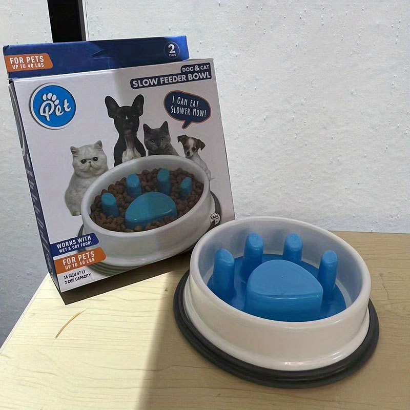 Plastic Pet Slow Feeder Dog Food Bowl With Non-slip Bottom Anti-choking Pet  Feeding Puzzle Bowl For Dogs And Cats Pet Supplies - Temu