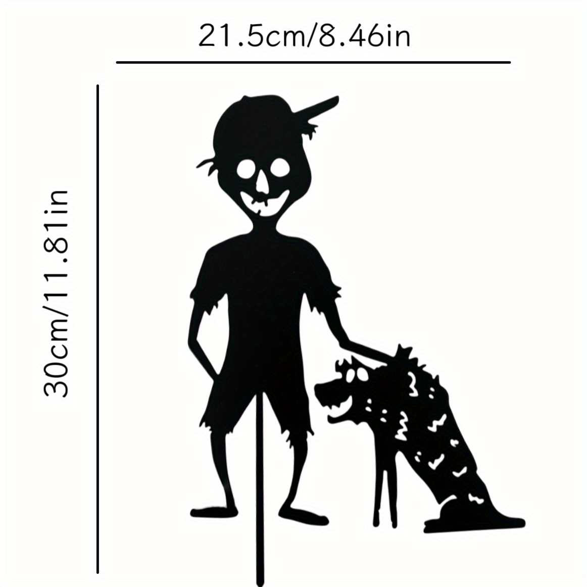 1PCS Cute Ghost Zombie Pile Silhouette Decoration Metal Art