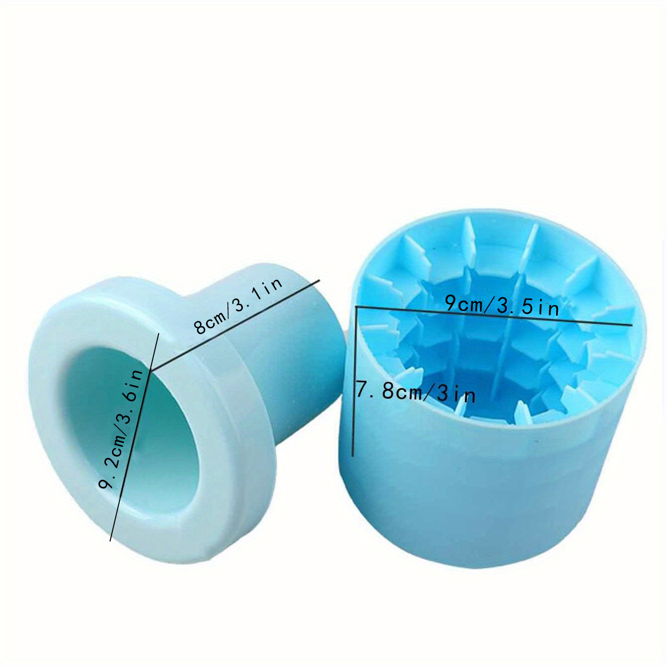 BECROWM 2PCS Silicone Ice Cube Molds, Cylinder Ice Cube Maker Cup Upgrade  3D Ice Molds Press Type Easy Release Ice Cup,Holds to 60 Ice Cubes Portable