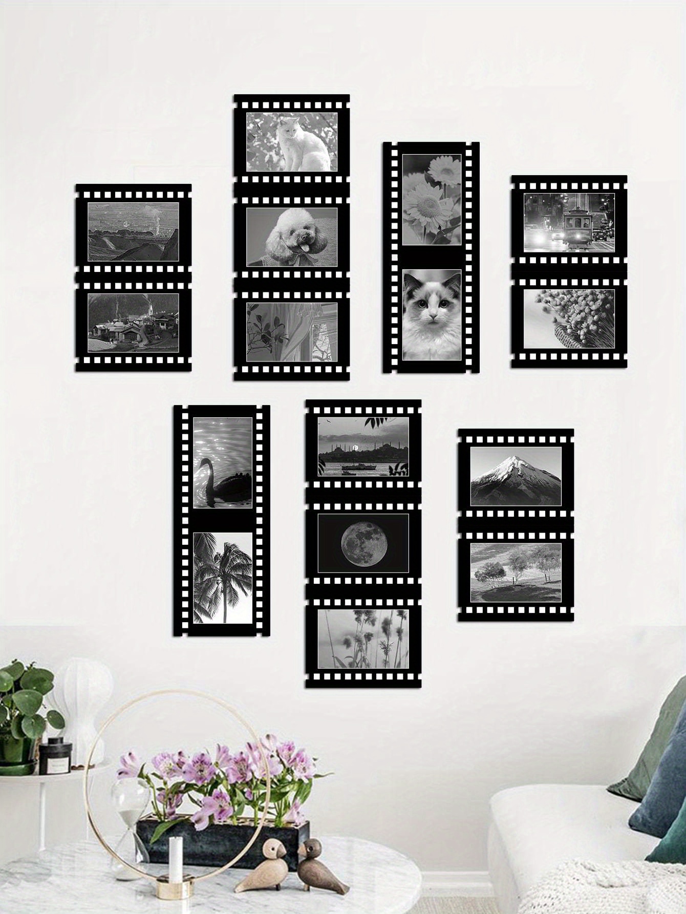 Black Card Paper Photo Frame Combination Photo Wall Retro - Temu