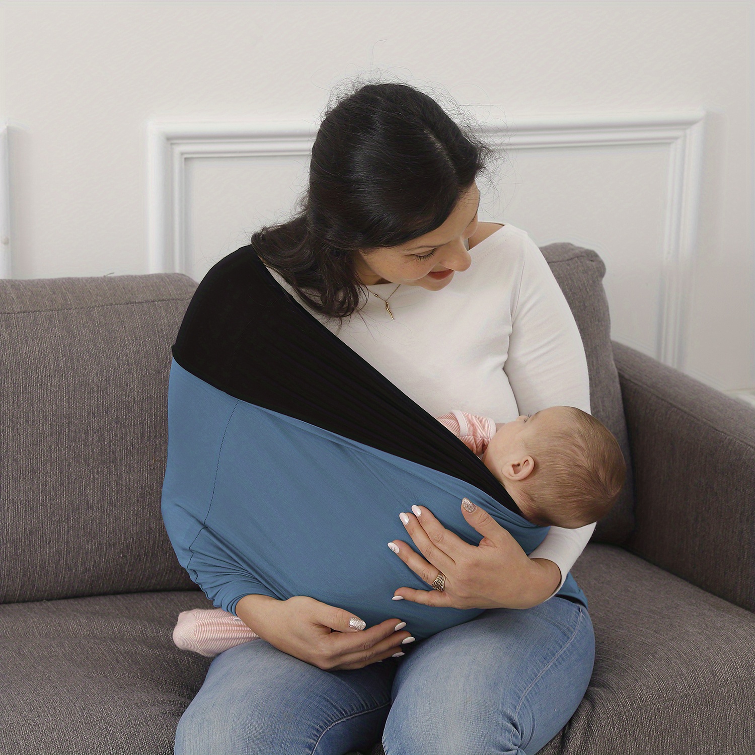 Cuddle Your Little One in Comfort with the Hands-free Steel Blue Baby Carrier Sling, Christmas Halloween Thanksgiving Day Gift details 2