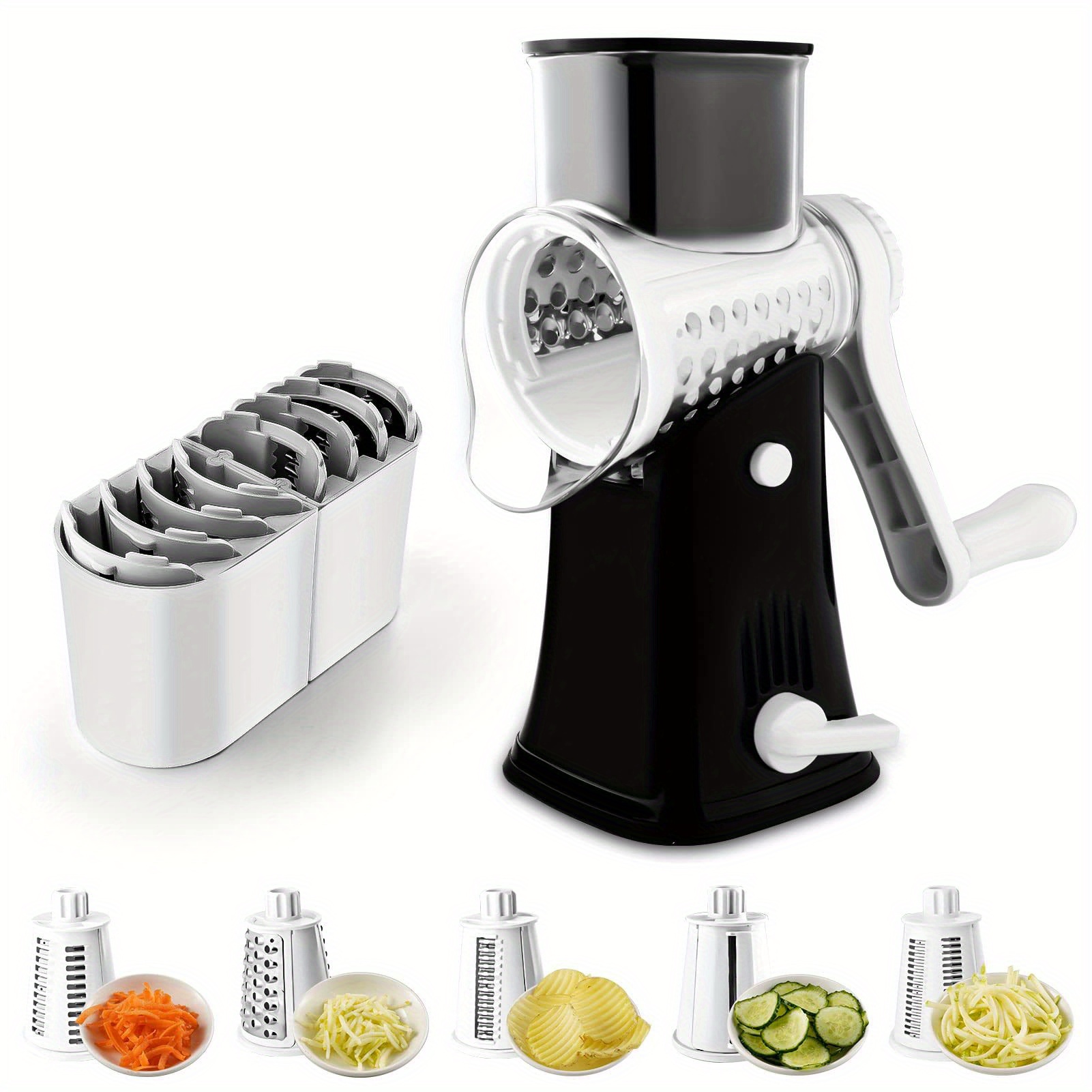 1 Rotary Cheese Grater With Handle And 5 Interchangeable Stainless Steel  Blades, Manual Cheese Grater, Practical Multipurpose Kitchen Grater,  Chocolate Grater, Grind Cheese Tool, Kitchen Utensils, Kitchen Supplies,  Back To School Supplies - Temu