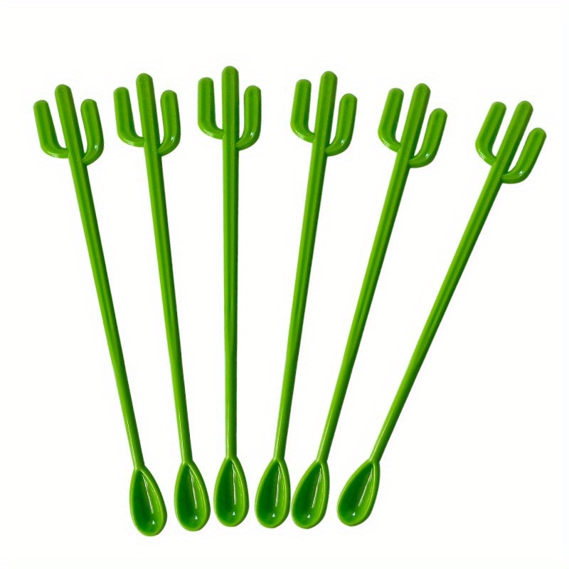 Reusable Green Cactus/rose Red Flamingo Mixer Spoon Stirring Stick