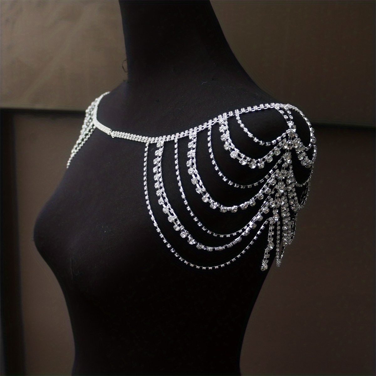 fashionable multi layer water diamond tassel shoulder chain for hot     parties   a touch of   to the bridal look   details 2