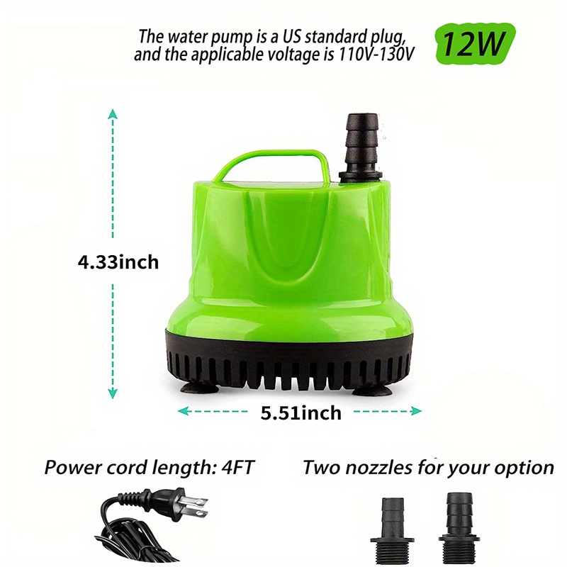 Submersible Water Pump Ultra Quiet For Aquarium Fish Tank Pond Fountain ...