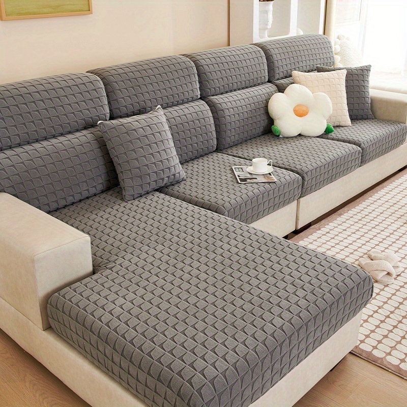 1pc Waterproof And Scratch-resistant Dark Grey Sofa Cover