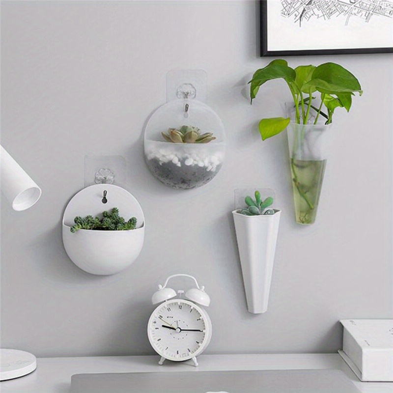 1pc Half Round Wall Mount Planter With Hook For Hanging Plants, Flowers  Basket