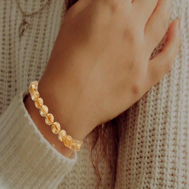 natural citrine bracelets 8mm   bead bracelet   bracelet precious   bracelet gift details 3