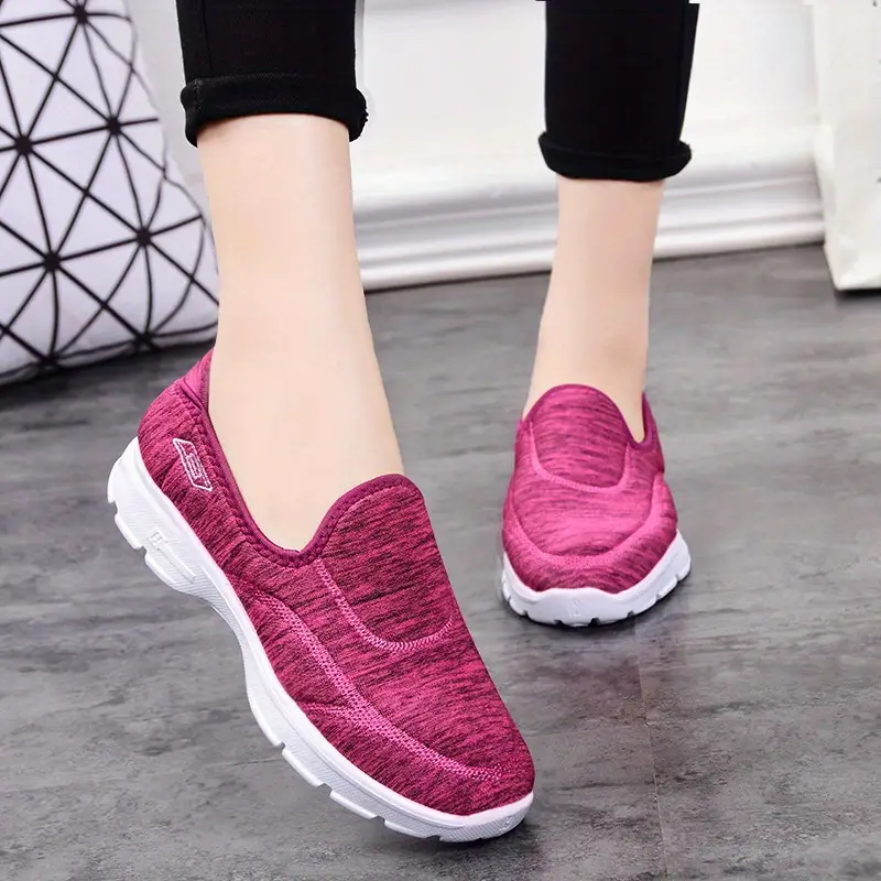 womens casual sneakers solid color soft soles slip on sports shoes lightweight comfortable outdoor shoes details 3