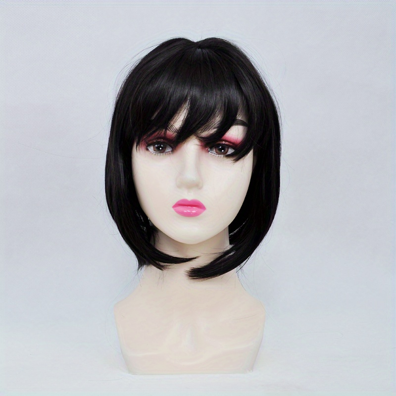 Heat Resistant Bob Cut Wig with Bangs for Daily Wear