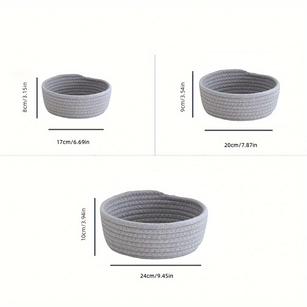 3 Pz/set Cesto Portaoggetti In Corda Intrecciata Cesto - Temu Italy