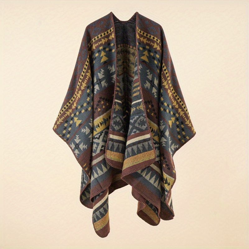Warm Sunscreen Shawl Casual Open Front Poncho Cape Large Inelastic Cardigan