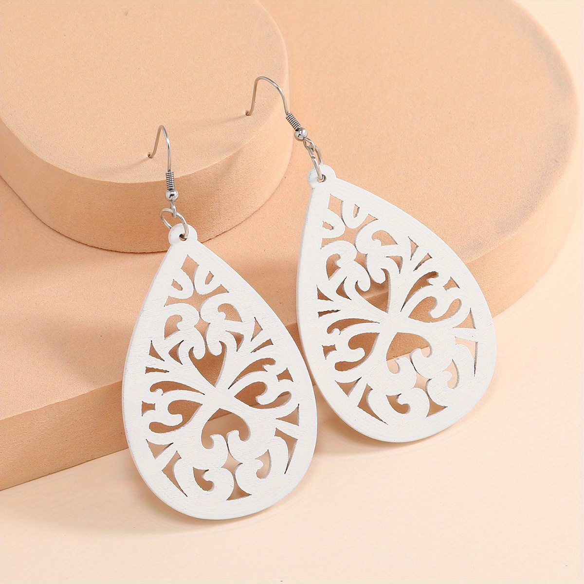 Image of Fashionable Retro Style New Hollowed Out Carved Earrings, Earrings, Ethnic Style Earrings, Face Earrings