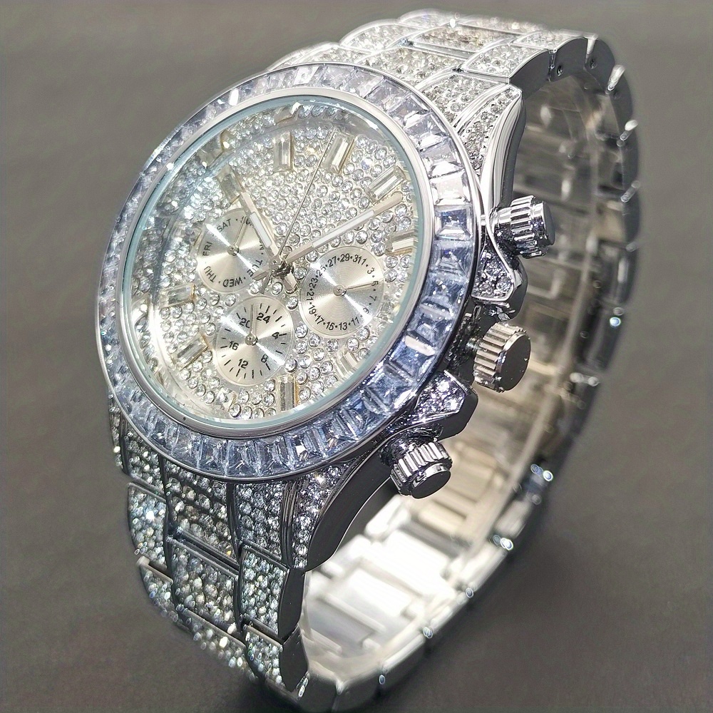 Montre discount strass homme