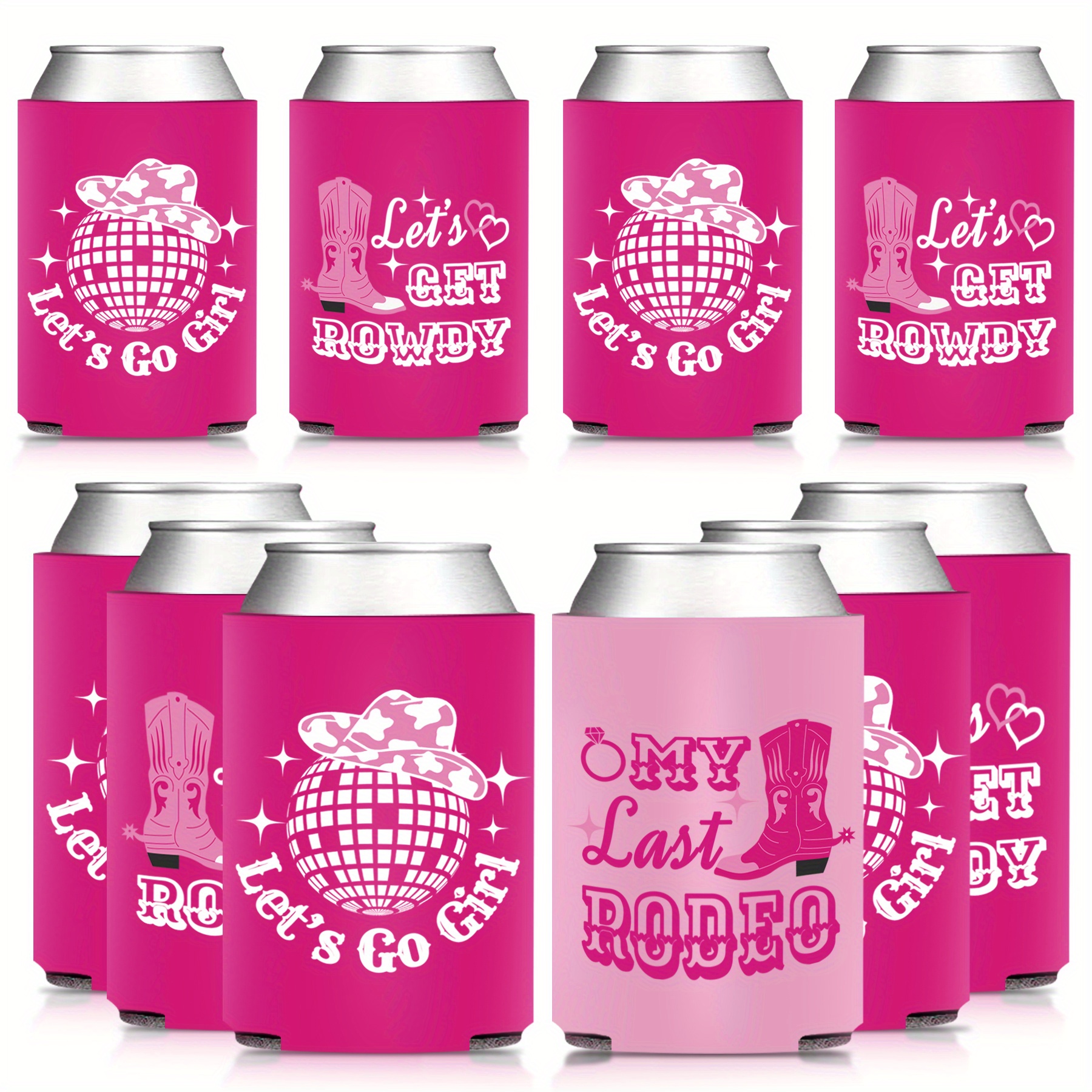 Bride Tribe Bachelorette Party Skinny Slim Can Coozies - Rosé Pink