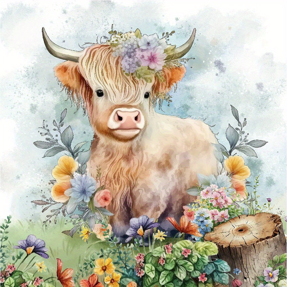 5d Diy Artificial Diamond Painting Cow Diamond Painting For - Temu