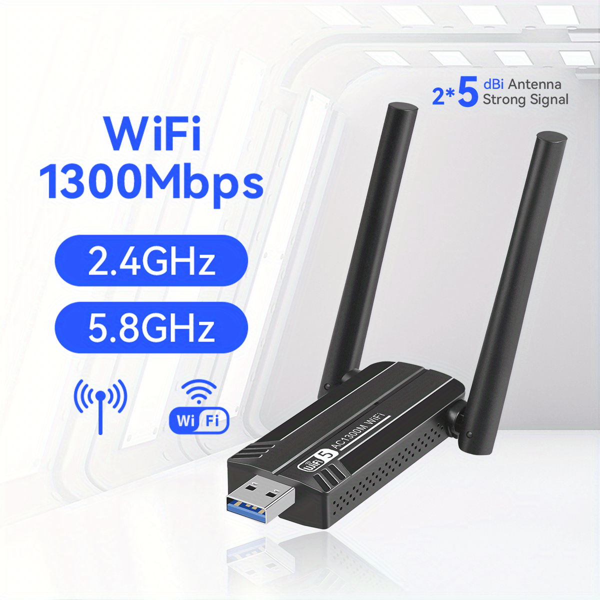 Dongle Wifi, Adaptateur Wifi Usb sans fil 1200mbps Dual Band 2.4g