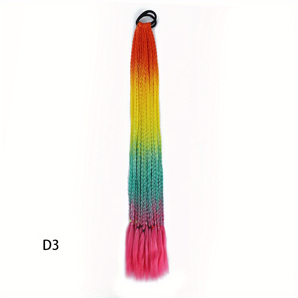 24" 60 Dreadlock Hair Tie Wig Colored Braid Hip Hop Style Elastic