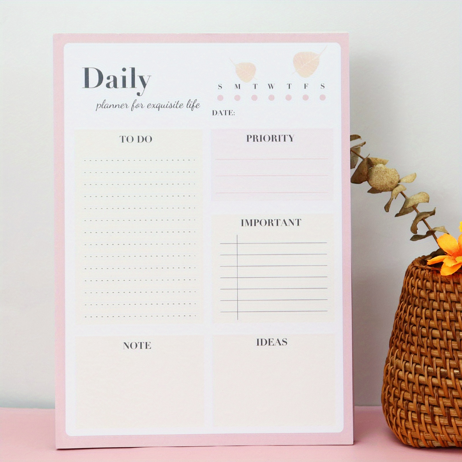 104p Morandi Series Daily Planner 21x34cm Tearable Notepad Schedule Memo Book