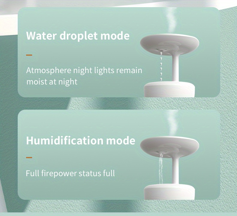 anti gravity water drop humidifier 700ml large capacity smart spray humidifier keep the air moist all day long creative water droplet back flow design automatic stop function humidifier suitable for office living room and bedroom details 7