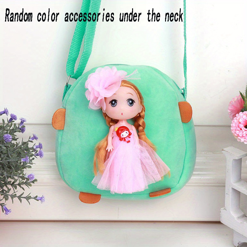 Kids Doll Decor Crossbody Bag with Wide Strap