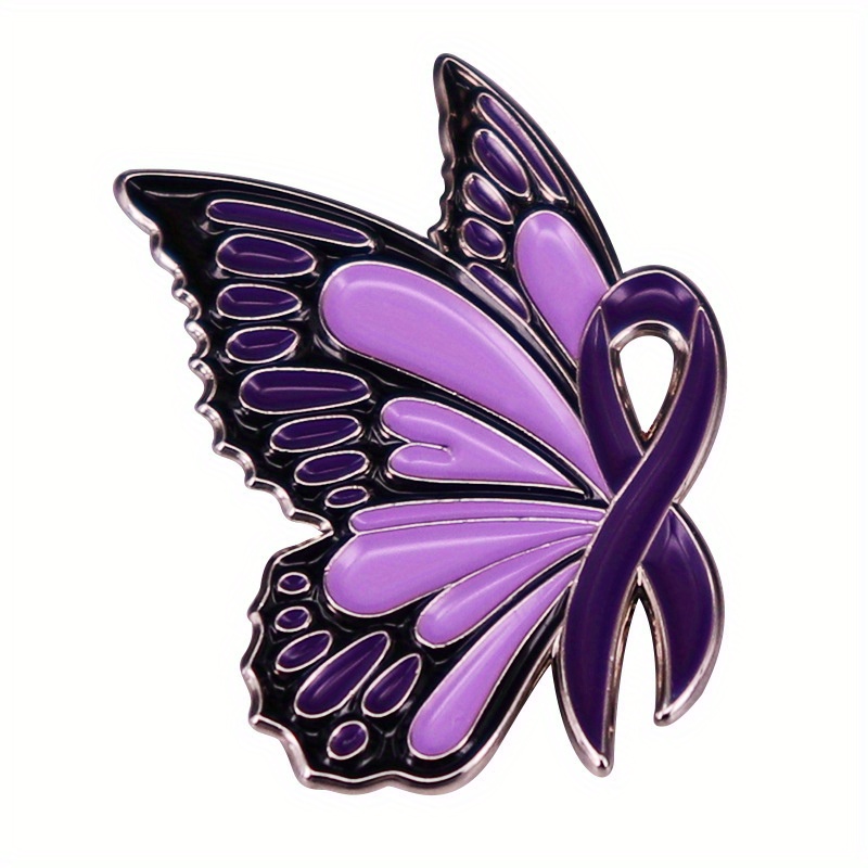 Awareness Ribbon-Purple Engravable Pin | Purple | Animal Pins by PinMart