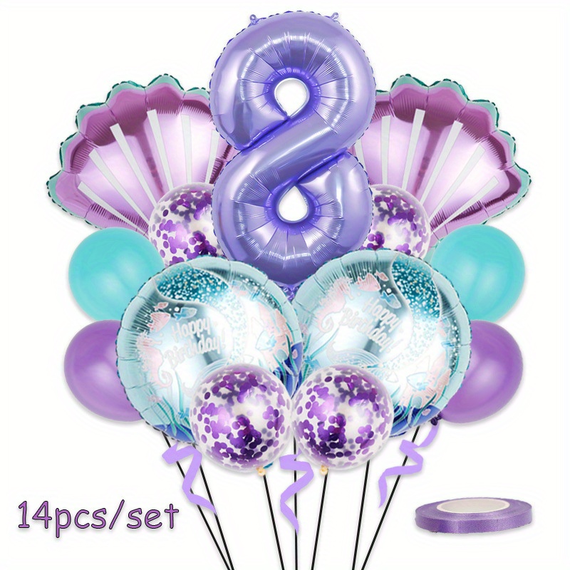 Bouquet Ballons Violets Décoration Fête D'anniversaire Violet