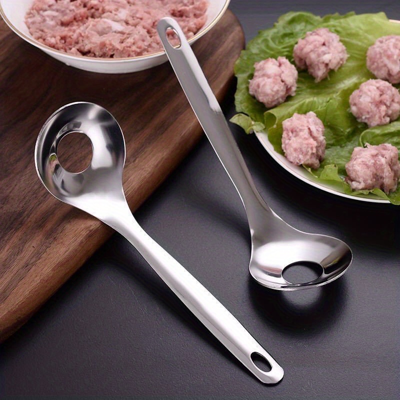 Making Magic Meatball Utensil, Meatball Scoop Maker, Tool For Squeezing  Fried Meatballs, Stainless Steel Meatball Spoon - Temu